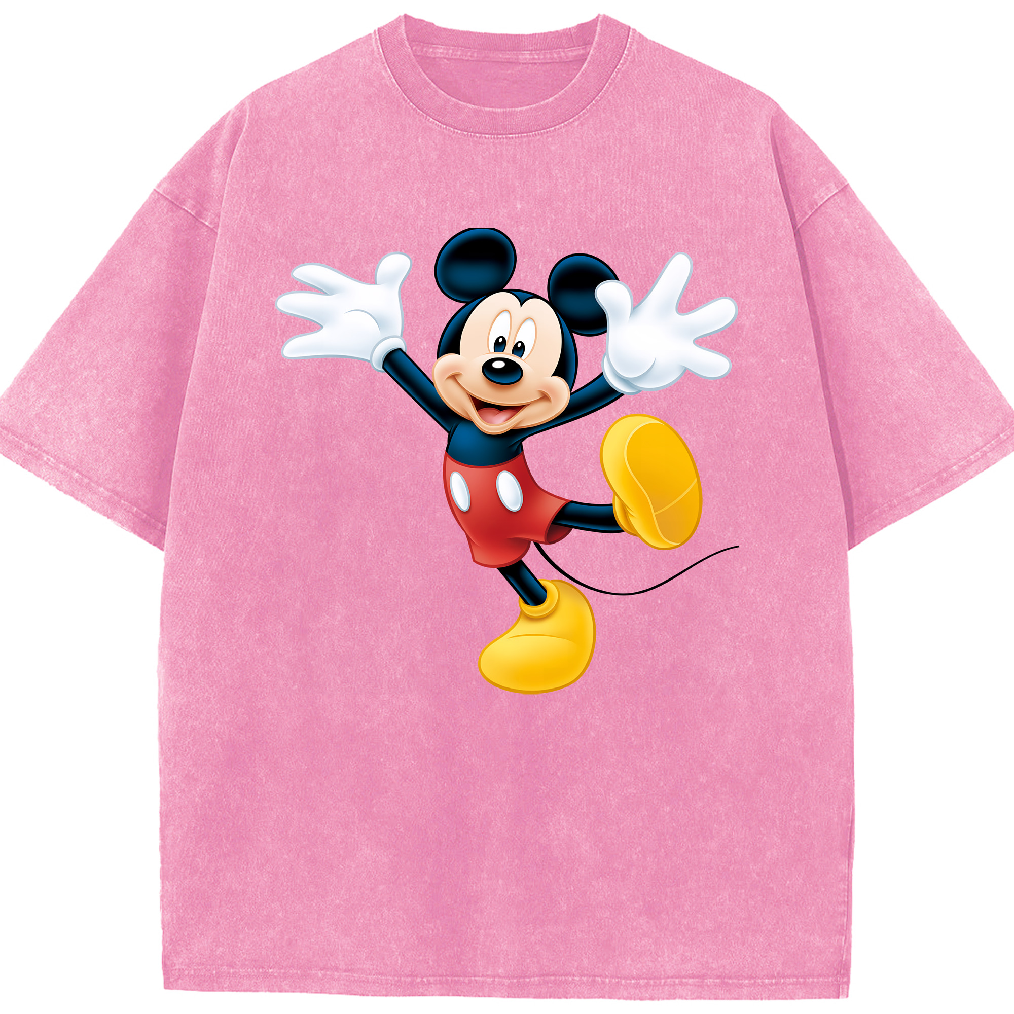 （画像用） ミッキーマウス Mickey Mouse 綿100% ヴィンテージ風 半袖Tシャツ（フロントプリント）